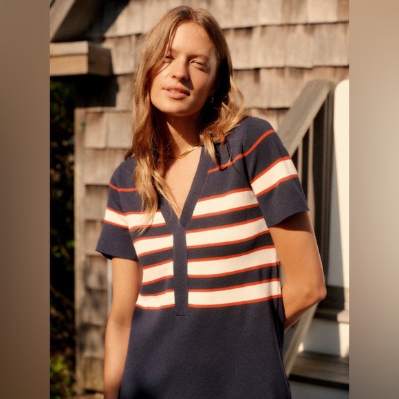 TUCKERNUCK Navy and White Wright Polo Dress size M - Picture 3 of 12